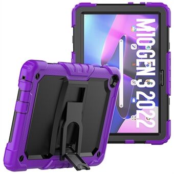 Voor Lenovo Tab M10 (Gen 3) TB-328F Anti-Scratch Silicone+PC Tablet Hoesje met Kickstand en Strap.