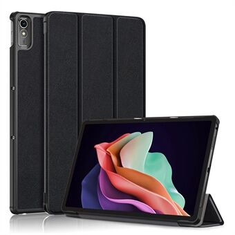 Voor Lenovo Tab P11 Gen 2 Solide Kleur PU Lederen Tablethoes Drievoudige Stand Autowekker / Slaap Slimme Hoes