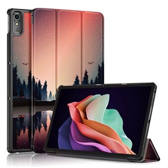 Voor de Lenovo Tab P11 Gen 2 Patroonprint PU Leren Beschermhoes met Trifold Stand Smart Tablet Case en Auto Wake / Sleep