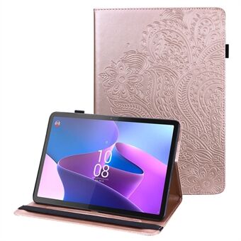 Voor Lenovo Tab P11 Gen 2 Flower Imprinting Tablet Shell PU Lederen Kaarthouder Valbestendige Standaardhoes.