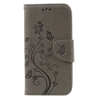 Bedrukte Flora Vlinders Portemonnee Lederen Cover Stand voor Samsung Galaxy S8