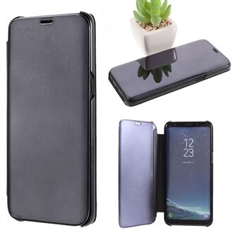 Gecoate spiegeloppervlak lederen telefoonhoes View Window Stand Shell voor Samsung Galaxy S8 G950