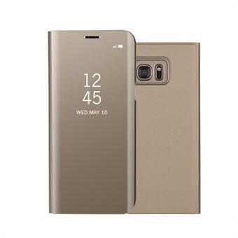 For Samsung Galaxy S7 SM-G930 Information View Plated Mirror Surface Leather Mobile Phone Shell Anti-Drop Protection