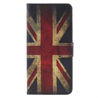 Patroonbedrukking PU lederen magnetische Stand Beschermende telefoonbehuizing voor Samsung Galaxy A8 (2018)