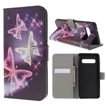 Leren portemonnee met patroonprint voor de Samsung Galaxy S10