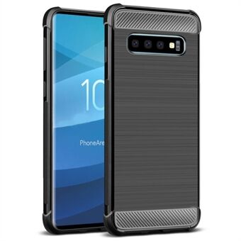 IMAK Vega koolstofvezel textuur geborsteld TPU telefoonhoesje voor Samsung Galaxy S10