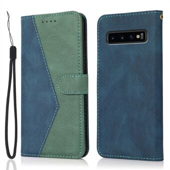 Color splicing portemonnee Stand lederen telefoonhoes beschermhoes met koord voor Samsung Galaxy S10 4G