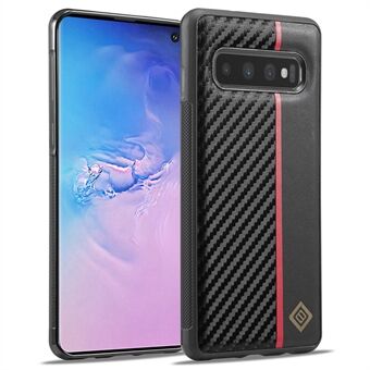 LC.IMEEKE Voor Samsung Galaxy S10 Scratch Koolstofvezel Textuur Case PU Leer + TPU + EVA Telefoon Cover