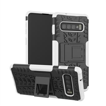 2-in-1 Tyre Pattern PC + TPU Hybrid Mobile Phone Cover with Kickstand for Samsung Galaxy S10 Plus