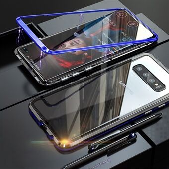 Afneembaar magnetisch metalen frame + enkelzijdige achterkant van gehard glas voor mobiele telefoon voor Samsung Galaxy S10 Plus