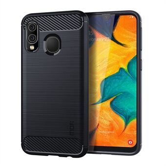 MOFI Carbon Fiber Textuur Geborsteld TPU Cover voor Samsung Galaxy A40