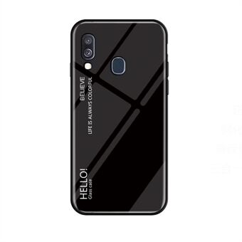 Gradient Color Tempered Glass + PC + TPU Combo Phone Case for Samsung Galaxy A40