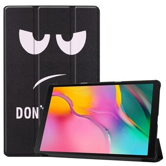 Patroonbedrukking Slijtvaste PU-leren Tri-fold Stand Hoes met automatisch aan-/uitschakelen voor Samsung Galaxy Tab A 10.1 (2019) SM-T510 (Wi-Fi)/SM-T515 (LTE)