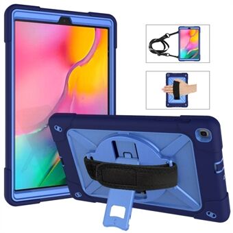 360° Draaibare Handriem PC Siliconen Combinatie Kickstand Tablet Hoesje met Schouderriem voor Samsung Galaxy Tab A 10.1 (2019) SM-T510 (Wi-Fi)/SM-T515 (LTE)