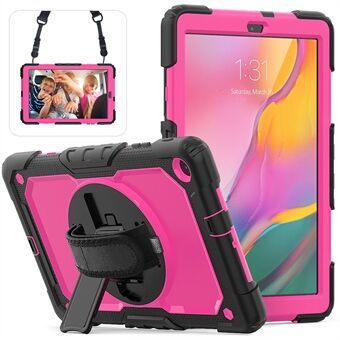 PC Siliconen Kickstand Hoesje met Riem Beeldscherm Beschermer voor Samsung Galaxy Tab A 10.1 (2019) SM-T510/T515