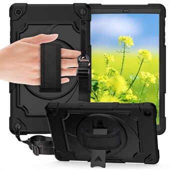 PC en siliconen tablethoes met 360° draaibare handriem en standaard voor Samsung Galaxy Tab A 10.1 (2019) T515