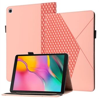 Sta-functie Rhombus Patroon Huidaanraking Auto-absorberende Lederen Tablet Beschermhoes Met Kaartsleuven voor Samsung Galaxy Tab A 10.1 (2019) T510 T515.