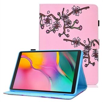 Voor Samsung Galaxy Tab A 10.1 (2019) (T510 / T515) Gehecht Patroon Gedrukt Tablethoes Magnetische Sluiting PU Lederen Tablethoes Stand met Kaartsleuven