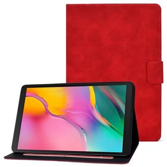 Voor Samsung Galaxy Tab A 10.1 (2019) T510 / T515 Koeienhuid Textuur PU Leren Tablet Hoes Kaarthouder Effen Kleur Opvouwbare Stand Cover