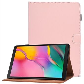 Voor Samsung Galaxy Tab A 10.1 (2019) T510 / T515 PU Lederen Hoes voor Tablet, Effen Kleur, Magnetische Sluiting, Verstelbare Stand, Met Kaartsleuven.