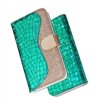 Krokodil Textuur + Flash Poeder Lederen Telefoon Shell voor Samsung Galaxy A20e