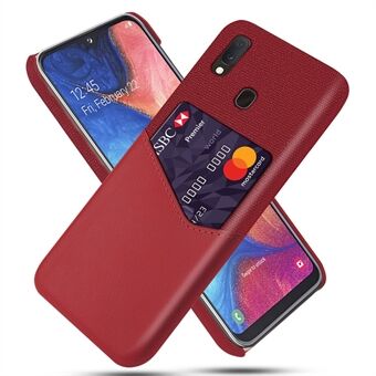 KSQ PC + PU + Doek Hybride kaartsleuf Achterkant voor Samsung Galaxy A20e