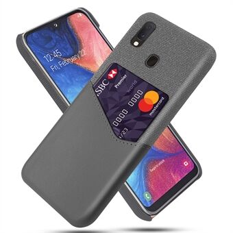 KSQ PC + PU + Doek Hybride kaartsleuf Achterkant voor Samsung Galaxy A20e