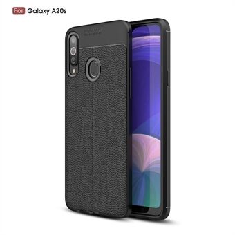 Litchi Skin Soft TPU-beschermhoes voor Samsung Galaxy A20s