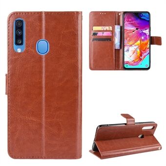 Crazy Horse Skin Wallet lederen beschermhoes met Stand voor Samsung Galaxy A20s