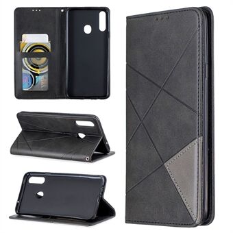 Leren kaarthouder telefoonhoes met geometrisch patroon en Stand voor Samsung Galaxy A20s