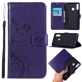 Imprint Butterflies Wallet Stand Flip lederen beschermhoes voor Samsung Galaxy A20s