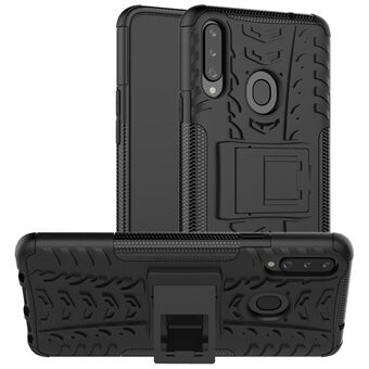 Voor Samsung Galaxy A20s Cool Tire PC + TPU hybride mobiele telefoonhoes met standaard