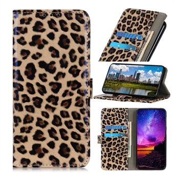 Leopard Texture Glossy Wallet Leather Stand Cover voor Samsung Galaxy A51