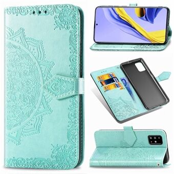 Reliëf Mandala Bloem Lederen Portemonnee Cover Cover voor Samsung Galaxy A51