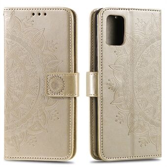 Gedrukte Mandala Bloem PU-lederen hoesje Flip Stand Wallet Phone Cover met riem voor Samsung Galaxy A51 4G