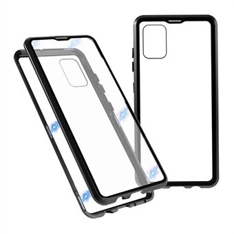 Metalen frame + Telefoonhoesje van gehard glas voor Samsung Galaxy A51