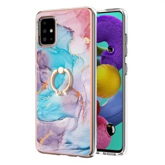 Ring Kickstand Ontwerp Marmeren Patroon Schokbestendig IMD TPU Achterkant Mobiele Telefoon Cover voor Samsung Galaxy A51 4G SM-A515/Galaxy A51 5G SM-A516