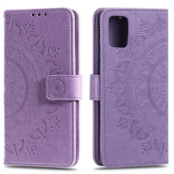 Opdruk Flower Leather Wallet Phone Case voor Samsung Galaxy A71