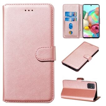 Effen kleur flip lederen portemonnee telefoonhoesje voor Samsung Galaxy A71 A715