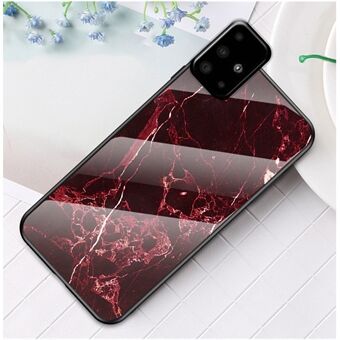 Marble Grain Pattern Tempered Glass PC + TPU Phone Case voor Samsung Galaxy A71 A715