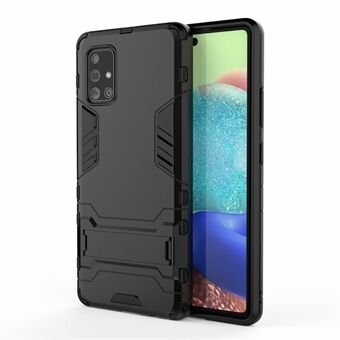 Kunststof + TPU hoesje met steunpoten voor Samsung Galaxy A71 5G SM-A716 - Zwart