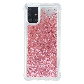 Pure Color Glitter Poeder Drijfzand TPU Cover voor Samsung Galaxy A71 SM-A715