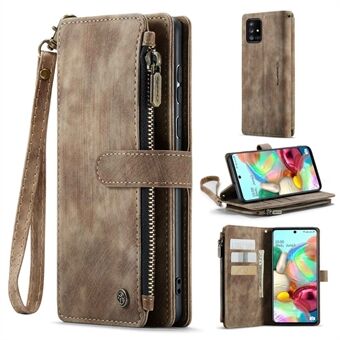 Caseme C30 Serie Voor Samsung Galaxy A71 4G SM-A715 Stand Rits Pocket Case Magnetische Sluiting Meerdere Kaartsleuven Lederen telefoon Cover