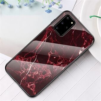 Marble Grain Pattern Gehard Glas PC + TPU Back Cover voor Samsung Galaxy S20 Plus