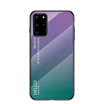 Gradient Color Tempered Glass + PC + TPU Case for Samsung Galaxy S20 Plus