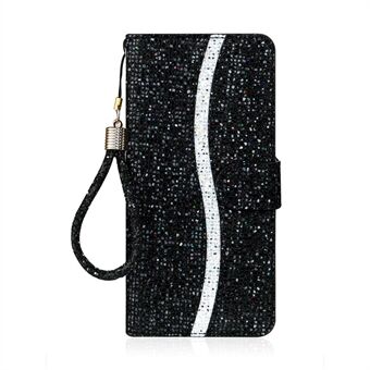 Glittery Powder Splicing Wallet Stand Lederen Shell voor Samsung Galaxy S20 Plus