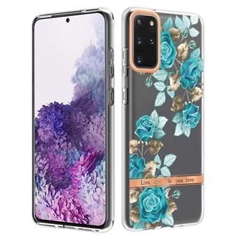 LB5-serie IMD IML galvaniserende TPU-telefoonhoes voor Samsung Galaxy S20 Plus/ S20 Plus 5G bloemenpatroon mobiele hoes