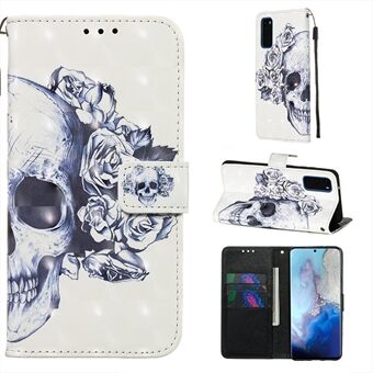 Patroon Print Light Spot Decor Leren portemonnee hoesje voor Samsung Galaxy S20