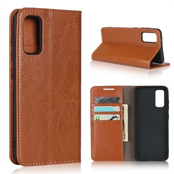 Crazy Horse Lederen Stand Wallet Case voor Samsung Galaxy S20