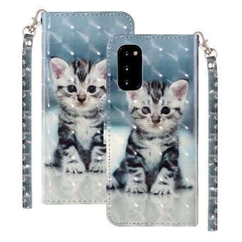Light Spot Decor Patroon lederen portemonnee telefoonhoesje voor Samsung Galaxy S20